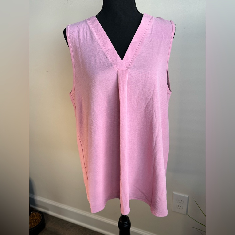 Pink Placket Tank Top by Entro